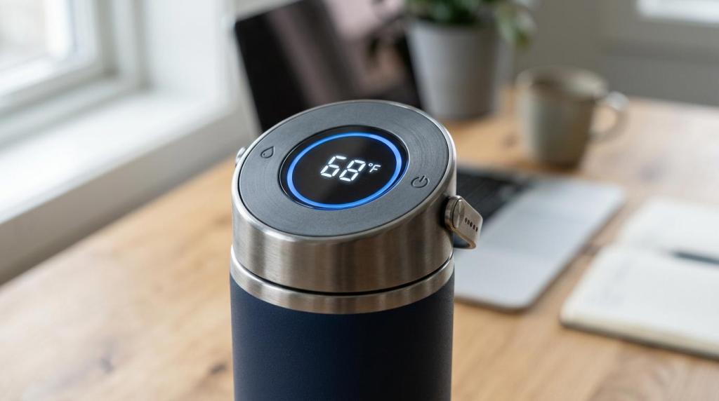 Selvrensende drikkeflaske med drikkealarm