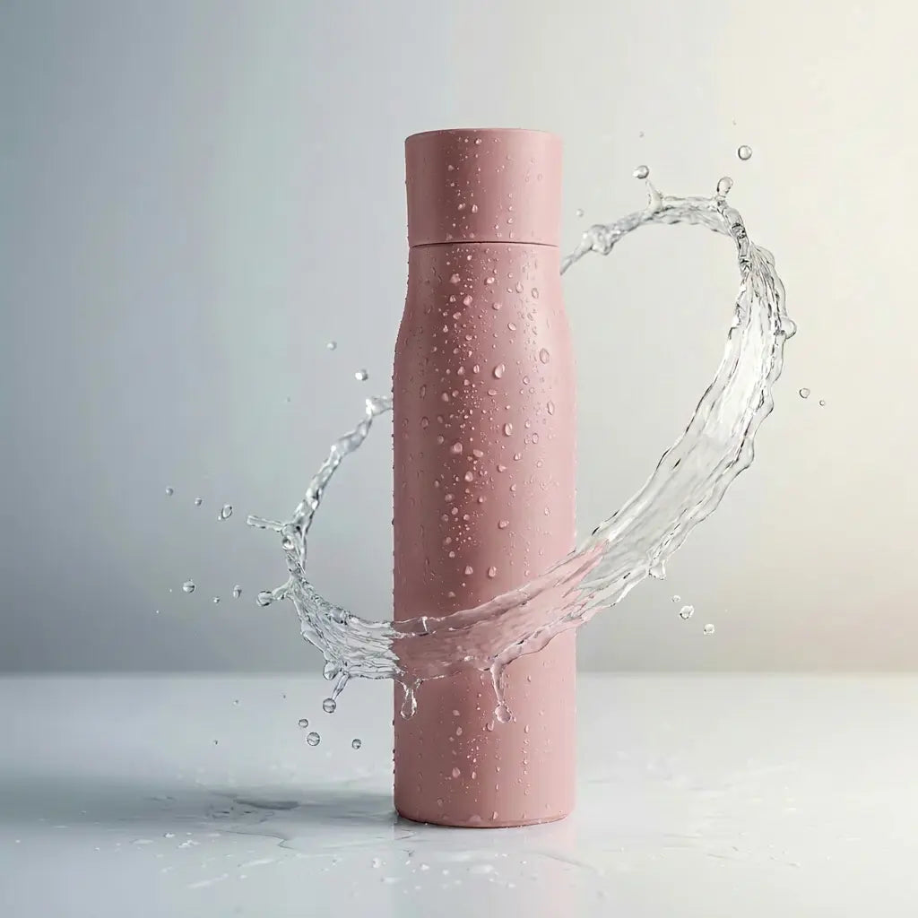 Selvrensende drikkeflaske med drikkealarm, Dush rosa