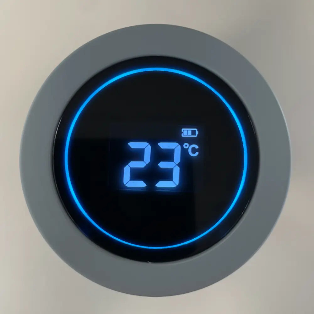 Selvrensende drikkeflaske med drikkealarm, dueblå