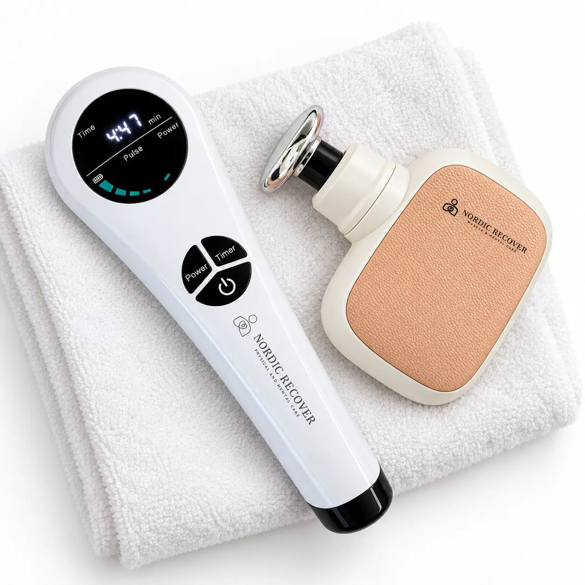 LaserRelief Pro™ + Mini Muskelmassagepistol. Én komplet rutine