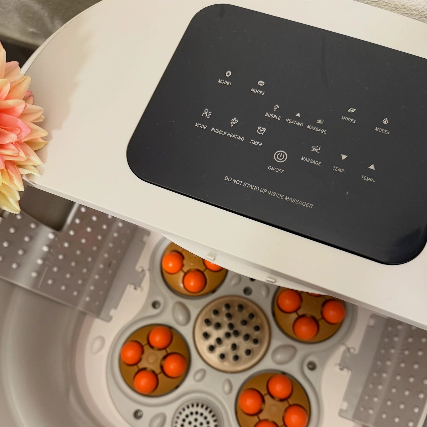 Sammenklappeligt fuldautomatisk elektrisk fodspa med varme og massage